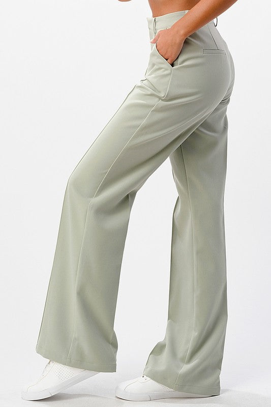 THE CARMEN WIDE LEG PANTS - SAGE